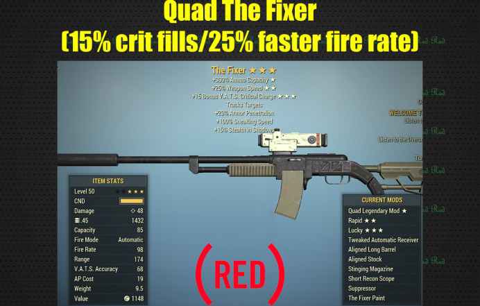 Quad The Fixer (15% crit fills/25% faster fire rate)
