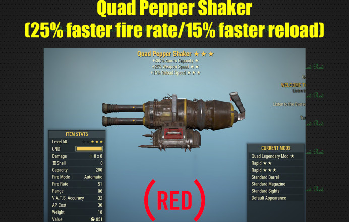 Quad Pepper Shaker (25% faster fire rate/15% faster reload)