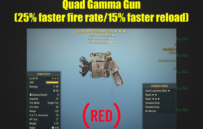 Quad Gamma Gun (25% Faster Fire Rate/15% Faster Reload)