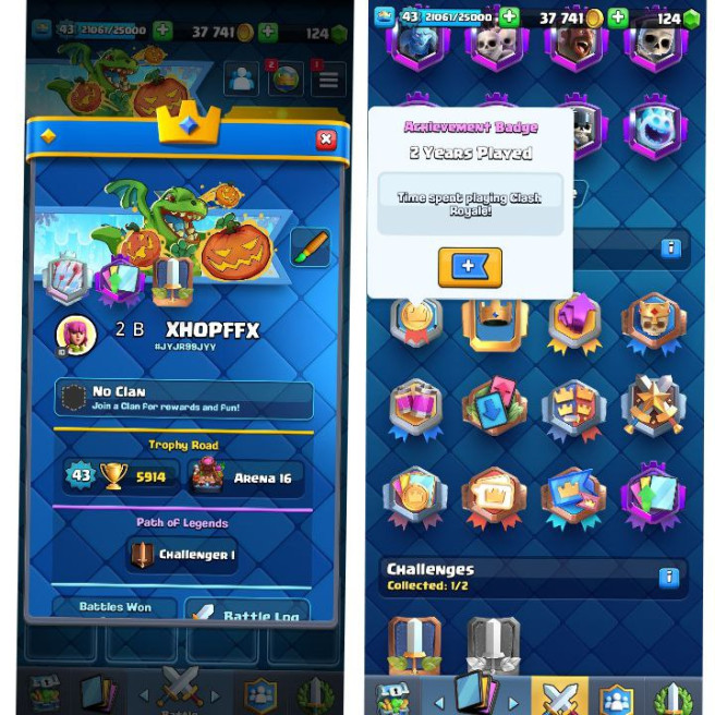 (Android/iOS) KT 14 - lvl 43 - Cards108/120 - Max Card 20 _lvl 13 card 4 /Emote 87 / skin tower 4