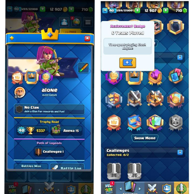 (Android/iOS) KT 13 - lvl 40 - Cards107/120 - Max Card 15 _lvl 13 card 1 /Emote 32 / skin tower 2