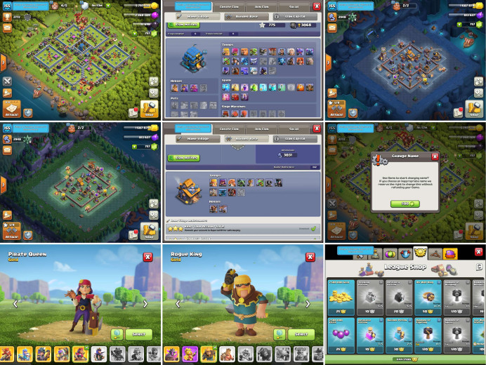 ■TH:12 (+95%) ■Heroes: K55 Q57 P20 W34 ■Skins:8 ■BH:10 ■Full Access ■Instant Delivery ■A6204