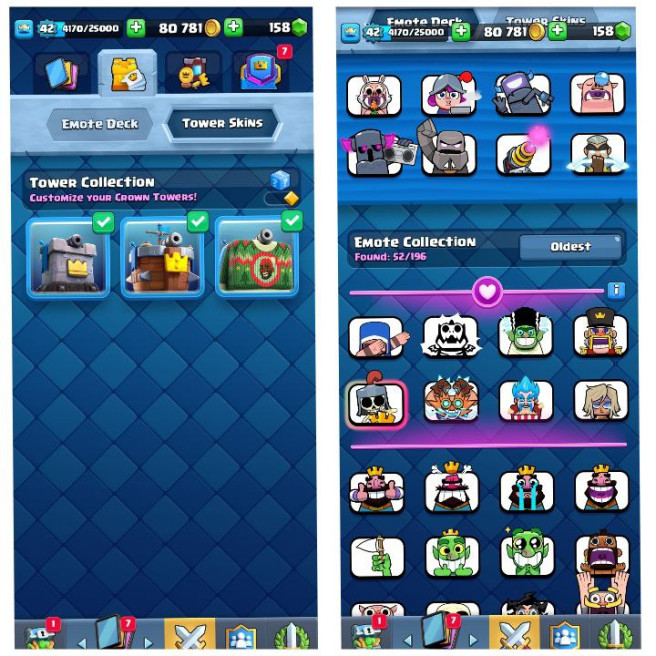 (Android/iOS) KT 14 - lvl 42 - Cards107/120 - Max Card 15 _lvl 13 card 3 /Emote 52 / skin tower 3
