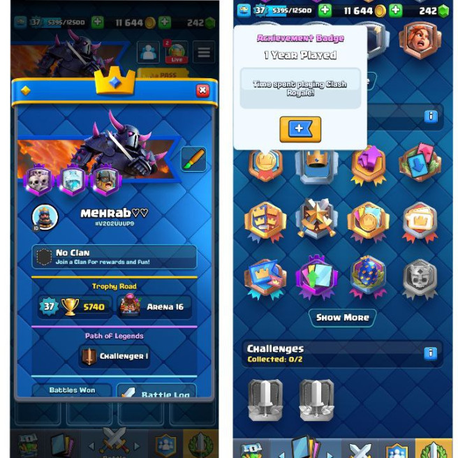 (Android/iOS) KT 12 - lvl 37 - Cards105/120 - Max Card 2 _lvl 13 card 4 /Emote 30 / skin tower 2