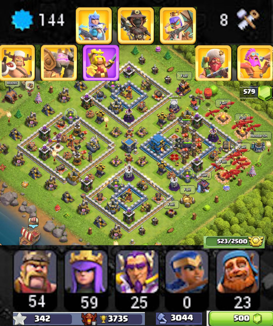 ■TH:12 (+70%) ■Heroes: K54 Q59 P20 W25 ■Skins:8 ■BH:8 ■Full Access ■Instant Delivery ■A6219