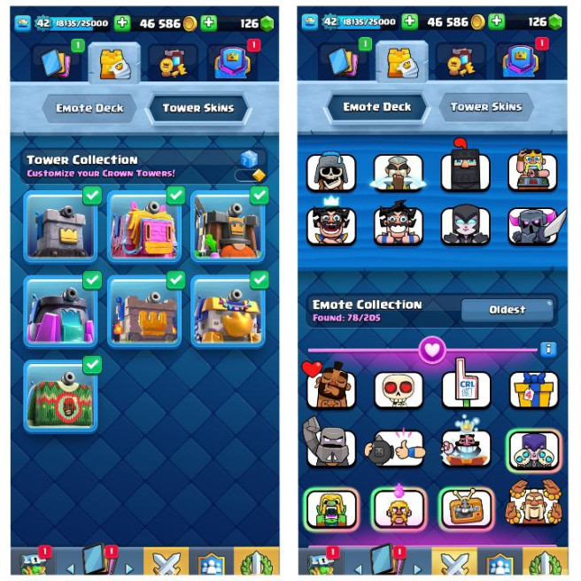 (Android/iOS) KT 14 - lvl 42 - Cards107/120 - Max Card 21  _lvl 12 card 6 /Emote 78 / skin tower 7
