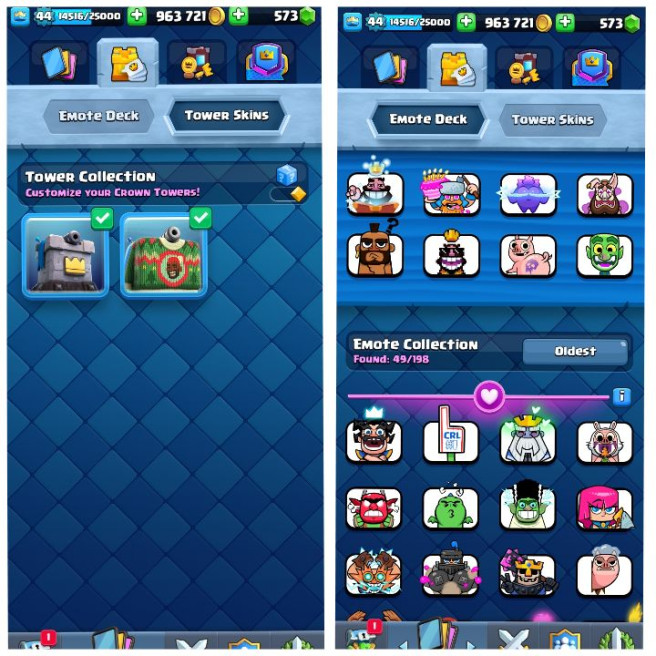 (Android/iOS) KT 14 - lvl 44 - Cards108/120 - Max Card 21 _lvl 13 card 3 /Emote 49 / skin tower  2