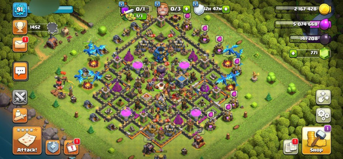 Clash of Clans (Android/iOS) SC ID- [Big Sale] TH 12 - Level 92- Heroes(27/24/15) - Build 7 - Cheapest price
