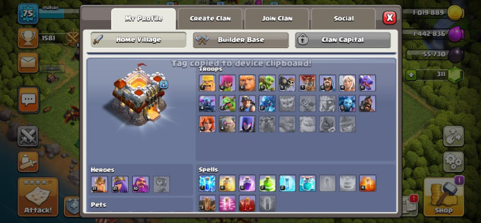 BClash of Clans (Android/iOS) SC ID- [Big Sale] TH 11 - Level 75- Heroes(21/21/10) - Build 5 - Cheapest price