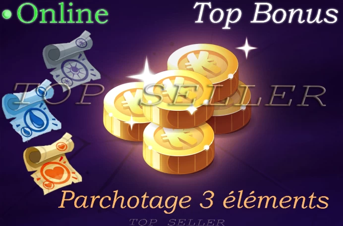Boune : Parchotage +101 sagesse / vitalite / chance + 100.000 Kamas - livraison 5 minutes