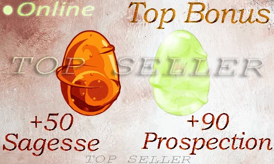 Boune : Dofus Cawotte +50 Sagesse + Dofus kaliptus +30 Prospection + Top Bonus - Delivery time ==> 5 minutes