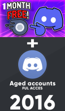 Aged Discord Accounts 2016 Ful Acces + Nitro Gaming 1 month free
