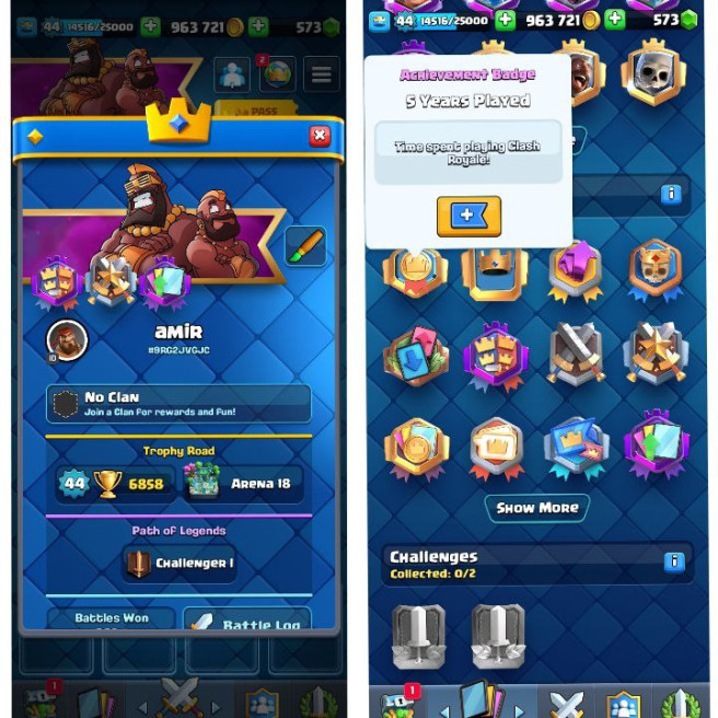 (Android/iOS) KT 14 - lvl 44 - Cards108/120 - Max Card 21 _lvl 13 card 3 /Emote 49 / skin tower  2