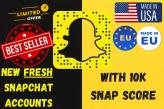 Snapchat Accounts With 10.000 (10k) Score Highest Quality
