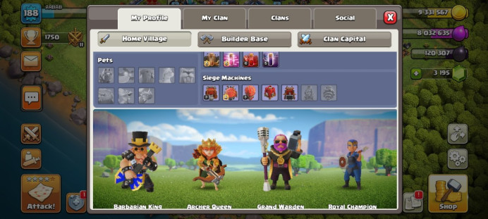 Clash of Clans (Android/iOS) SC ID- [Big Sale] TH 13 - Level 188- Heroes(60/65/41/8) - Build 9 - Cheapest price