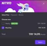 activation Card for payment of Discord Nitro + 2 boost  75TL