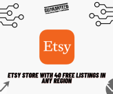 ETSY store with 40 free listings in any region