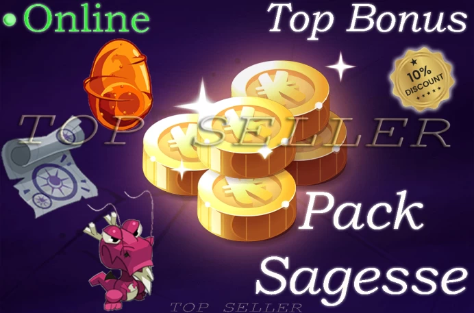boune : Pack Sagesse : Kit parchotage +101 sagesse + Dragoune rose +55 sagesse + Dofus cawotte +50 sagesse + Top Bonus - livraison 5 minutes
