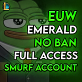 //EUW// Emerald 2 45LP / NO BAN / Level 38 / 33 Champ / 2 Skin / High MMR / Full Access / Smurf Account /