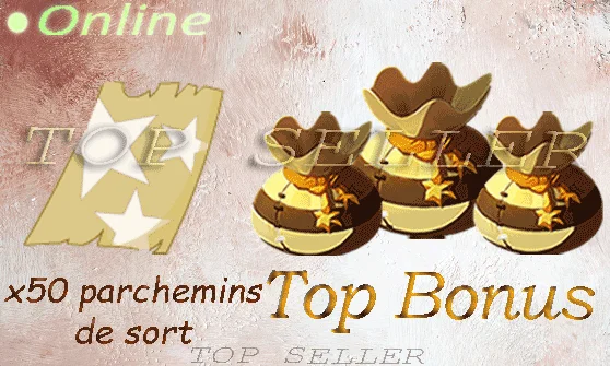 Boune : x50 parchemins de sorts ( +1 Point de Sort ) + Top Bonus - livraison : 5 minutes