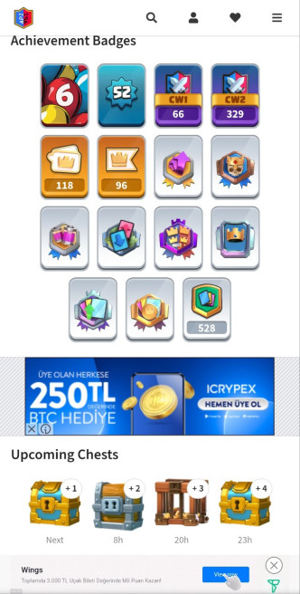 (Android/iOS) KT15  -lvl52 -Cards 110/120 -Max Card 52 / Lvl 13 Card 15/ Emote 115/ Tower skin 5