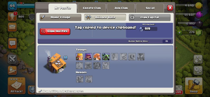 Clash of Clans (Android/iOS) SC ID- [Big Sale] TH 8 - Level 44- Heroes(10/0/0/0) - Build 6 - Cheapest price