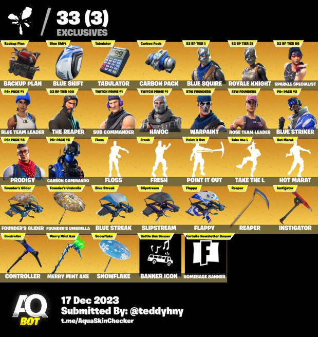 305 SKINS fornite account + 2900 vbucks