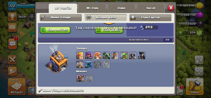 Clash of Clans (Android/iOS) SC ID- [Big Sale] TH 13 - Level 172- Heroes(30/40/15/10) - Build 8 - Cheapest price