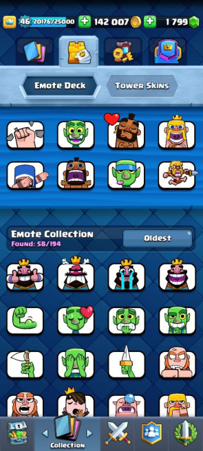 (Android/iOS) KT14 - lvl46 - Cards109/120 - Max Card 35&nbsp; _lvl 13 card 4 /Emote 58 / skin tower
