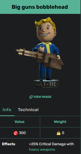 Bobblehead: Big Guns [+20% damage with heavy guns.] x1000 [Aid]