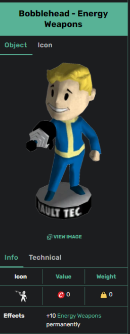 Bobblehead: Energy Weapons [+20% damage with energy guns.] x1000 [Aid]