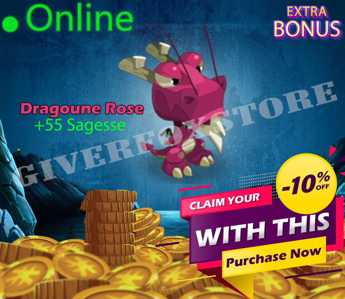 Boune>[ Dragoune Rose +55 Sagesse ] + Extra Kamas Bonus -Fast Delivery- (Best buy)