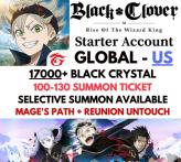 Global-US - 17000+ Black Crystal + 100-130 Bond Summon Ticket + Selective Summon Available