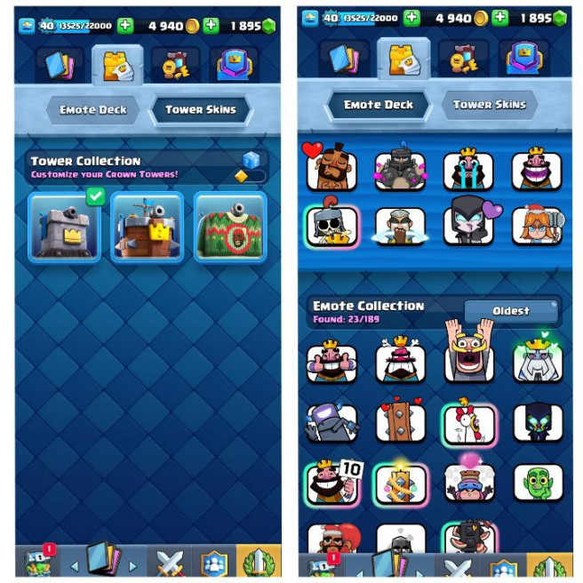 (Android/iOS) KT 13 - lvl 40 - Cards107/120 - Max Card 7 _lvl 13 card 6 /Emote 23 / skin tower 3