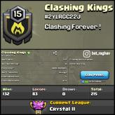 Clashing Kings LVL 15 CLAN - CRYSTAL LEAGUE 2 - POSITIVE WAR LOG - CLAN CAPITAL -5