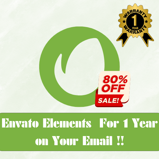 Envato Elements for 1 year on your email ! with 1 year warranty