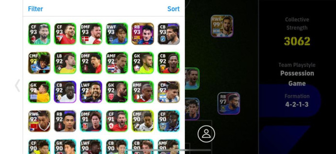 3062 Strength/ Epic( Dennis Law, Neymar Jr, Maradona, Nakamura, Ambrossini, Ferrer, Barry, Ochoa), Team Bayern Munich, POTW Team( Mbappe, Silva