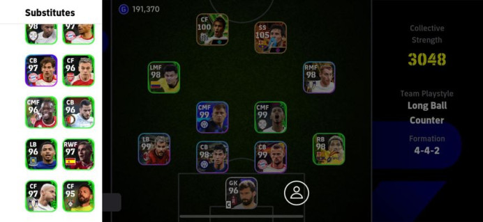 Rare Messi Rate 105-3048 Strength/ Neymar Jr Epic, Messi Bigtime 2009, POTW Team (Luis Diaz, Bellingham, Araujo, Rodrygo, Sane, Dembele, Goretka