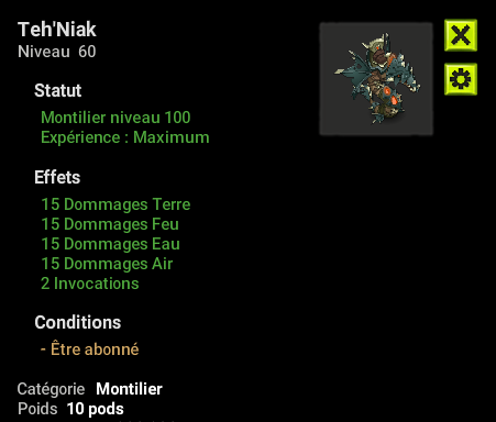 Tylezia : Teh'Niak lvl 100 + Top Bonus - livraison 5 minutes