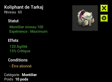 Tylezia : Koliphant de Tarkaj lvl 100  + Top Bonus - livraison 5 minutes