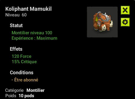 Tylezia : Koliphant Mamukil lvl 100 + Top Bonus - livraison 5 minutes