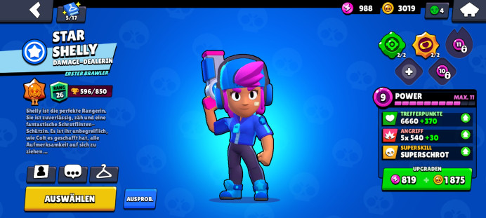 ¡¡ cuenta estrella brawl con la estrella Shelly skin!!!