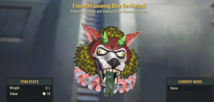 Fasnacht glowing Blue Devil mask