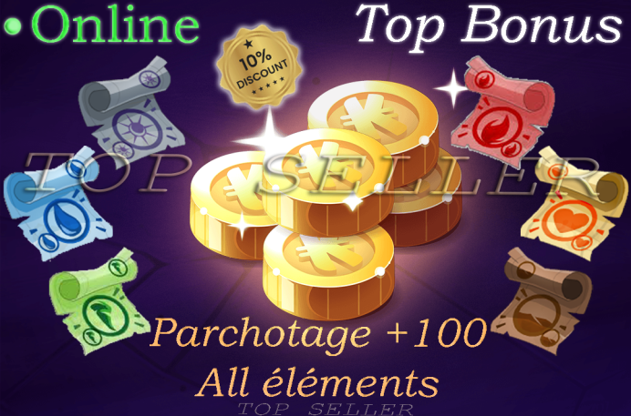 Draconiros : Kit Parchotage +100 tout les elements + Dofus Emeraude + Top Bonus - livraison expresse : 5 minutes