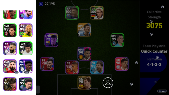 3075 Strength/ Pes(Rummenigge, Kean)-Legendary(Casillas, Gullit, Vieira, Carlos,Inzaghi,Del Piero, Koller,Bebeto)-Full pack of Messi 102-EF23