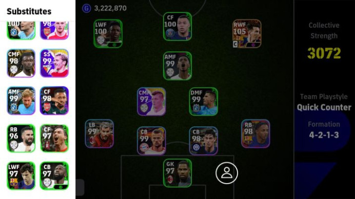3072 Strength/Messi 105-Epic (Neymar Jr, Safee Ali,Chanithip) Team POTW (Vinicius ,Mbappe,Bellingham, Rodri,Haaland,Maigan,Cavarjal, Nunez-EF24