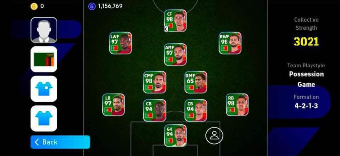 3046 Strength/Pack Portugal(Ronaldo,Leao,Silva,Bruno,Otavio,Pepe,Danil.....)-Legandary(Gullit,Steven Gerrard,Carlos,Lampard,Beckham)-EF30