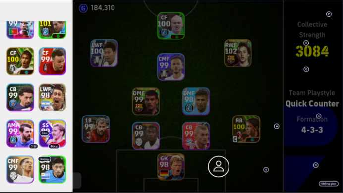 3084 Strength/Epic(Johan Cruyff,Pep Guardiola,Costacurta,Neymar,Rosicky,Denilson,Keane)-Legendary(Kahn,Lampard,Scholes,Del Piero,Lizararu-EF35