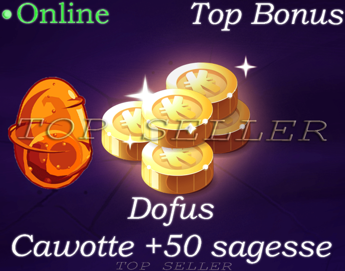 Allisteria : Dofus cawotte + 50 sagesse + Parchotage +101 sagesse + x20 parchemins de sort + 2 Millions + Bonus - livraison 5 minute 