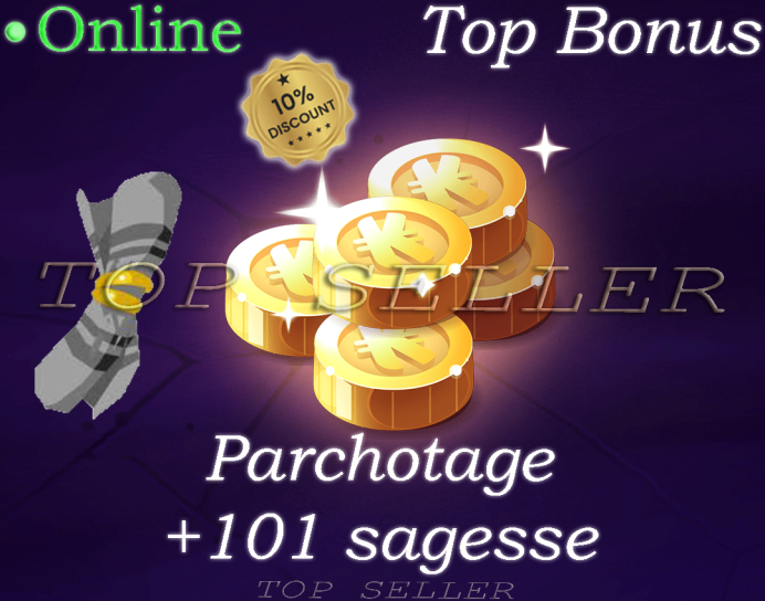 Allisteria : Dofus cawotte + 50 sagesse + Parchotage +101 sagesse + x20 parchemins de sort + 2 Millions + Bonus - livraison 5 minute 